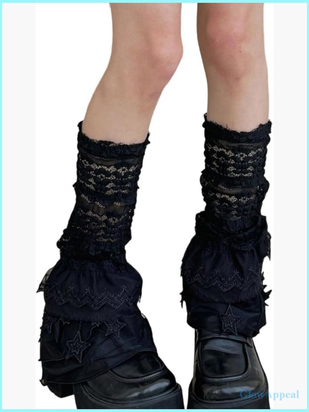Lace Leg Warmers Gothic Lolita Ruffle Boot Socks Sheer Polka Dot